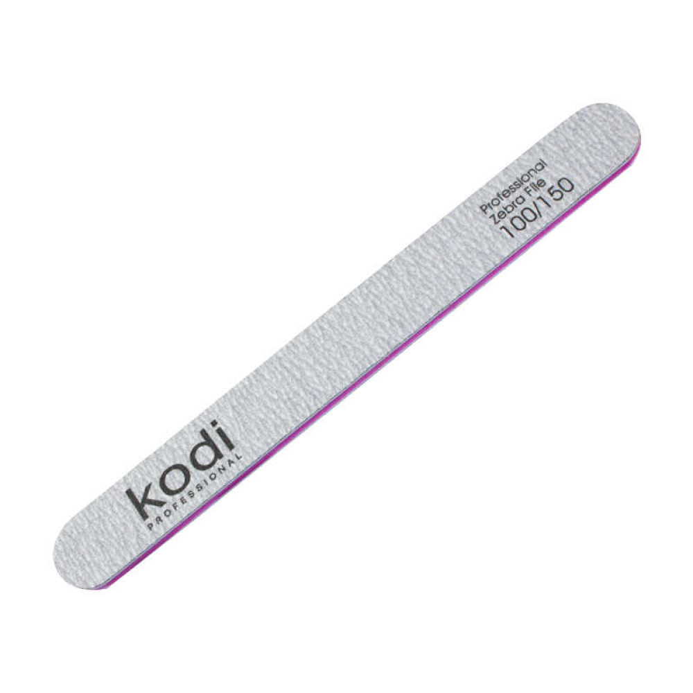Пилка для нігтів Kodi Professional 100/150 пряма 140. колір світло-сірий