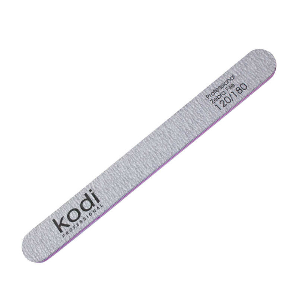 Пилка для нігтів Kodi Professional 120/180 пряма 141. колір світло-сірий