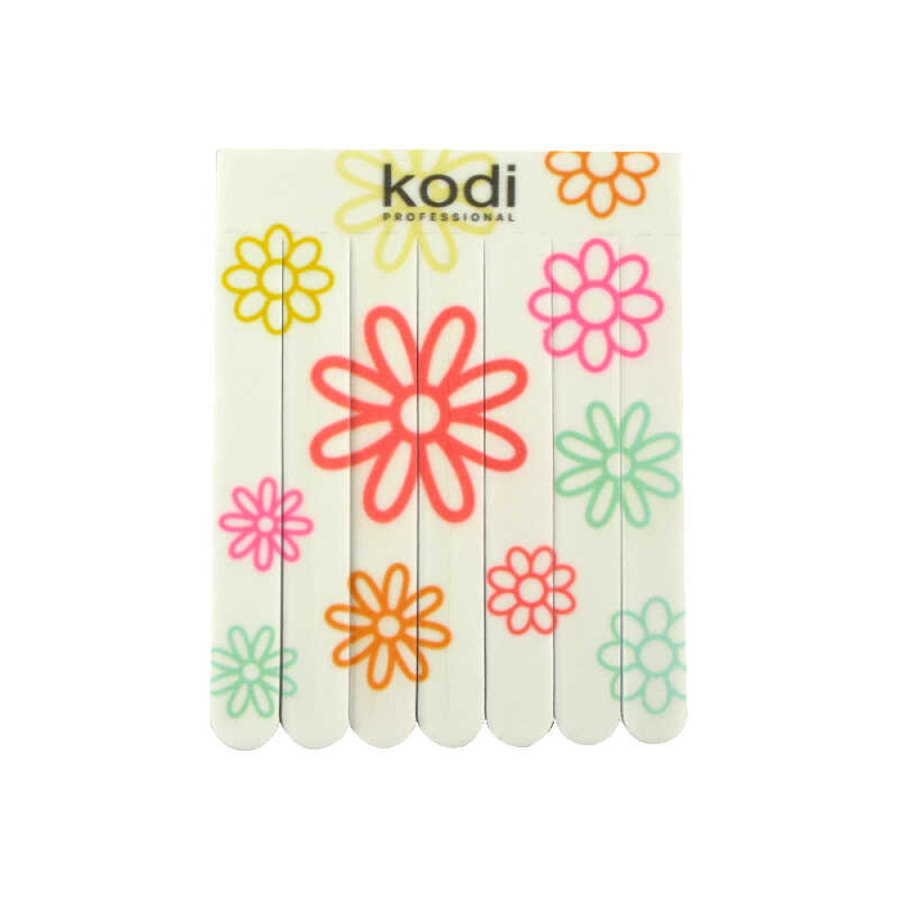 Набір дитячих пилок для нігтів Kodi Professional 220/400, прямі, 7 шт., колір білий