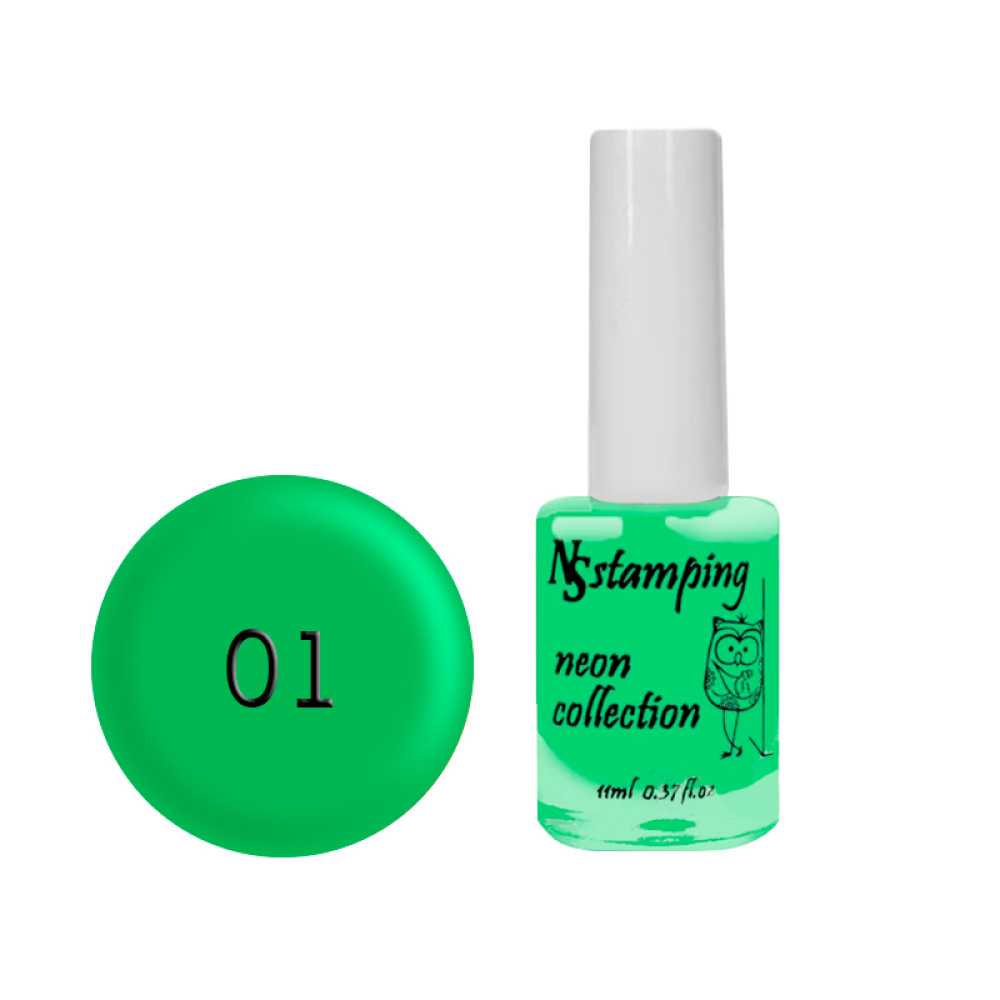Лак для стемпинга Nail Story Stamping Neon 01. светло-зеленый. 11 мл