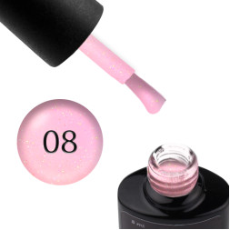 База цветная Saga Professional Color Base 008. холодный розовый с переливающимися шиммерами. 8 мл