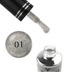 Гель-лак You POSH De Luxe HIT 001, серебро с блестками и шиммерами, светоотражающий, 9 мл