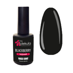 База цветная каучуковая Nails Molekula Base Rubber Color Coat Macaron Blackberry. черный. 12 мл