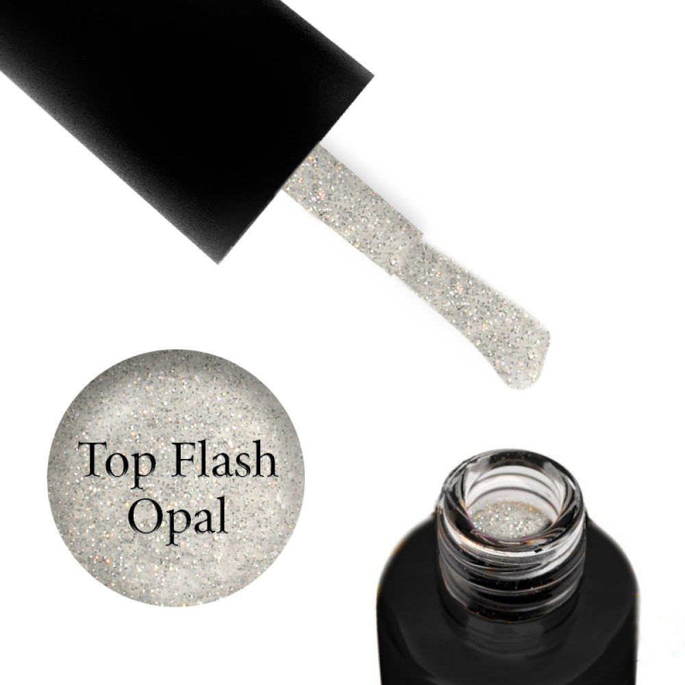 Топ для гель-лаку без липкого шару F.O.X Top Flash Opal світловідбиваючий, 5 мл