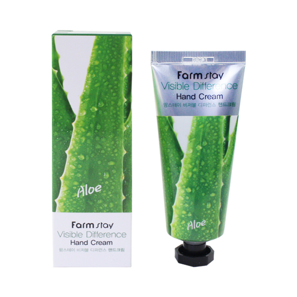 Крем для рук Farmstay Visible Difference Hand Cream Aloe с экстрактом алоэ. 100 г