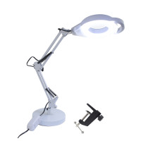 Лампа-лупа настільна Global Fashion LED SP 33 зі струбциною і підставкою 5 діоптрій d = 125 см колір білий