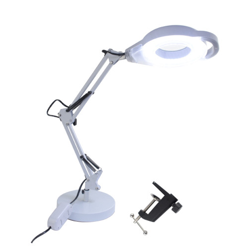 Лампа-лупа настольная Global Fashion LED SP 33 со струбциной и подставкой, 5 диоптрий, d=9 см, цвет белый, фото 1, 1 069 грн.