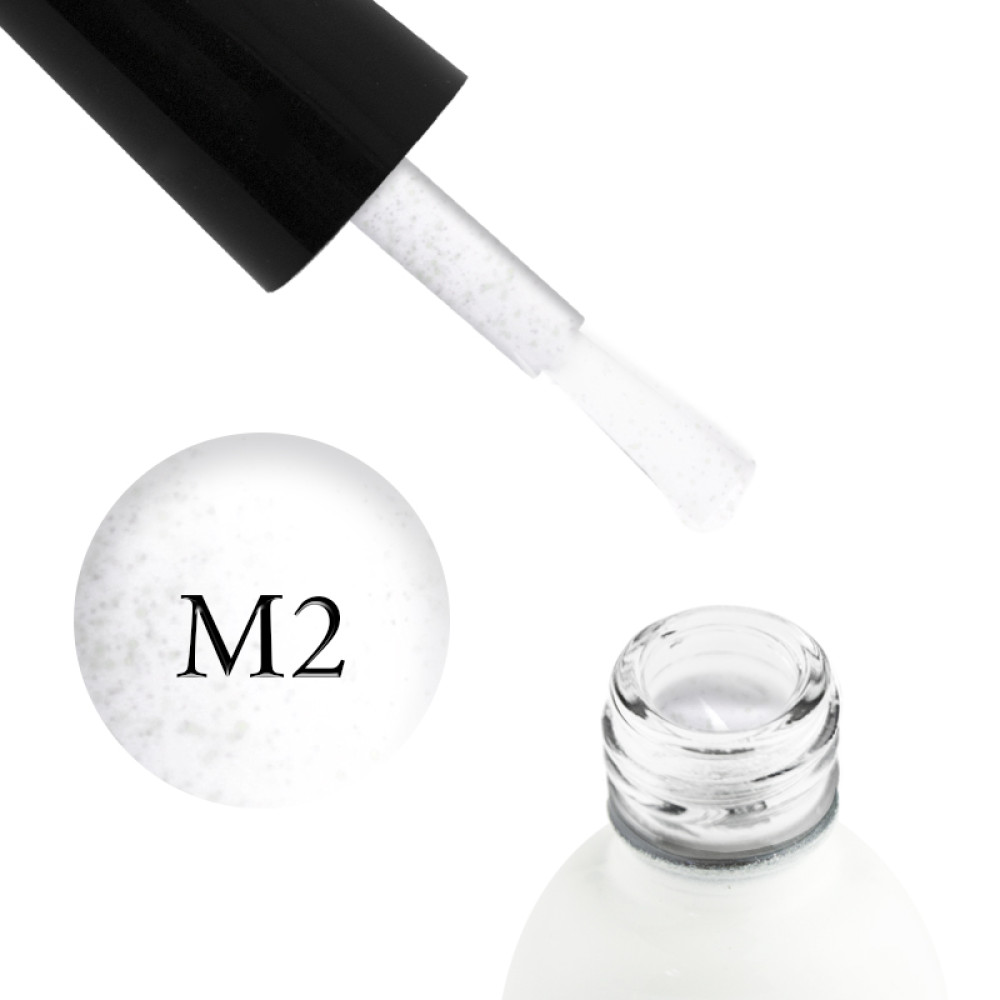 Гель-лак Koto Marmelad M02 белый с мельчайшими серебристыми блестками-песком. 5 мл