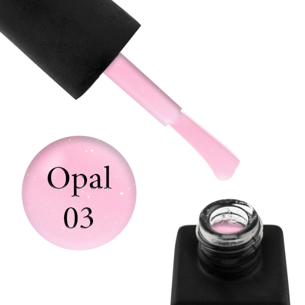База кольорова Kodi Professional Color Rubber Base Gel Opal 03. рожевий нюд з опаловим шимером. 8 мл