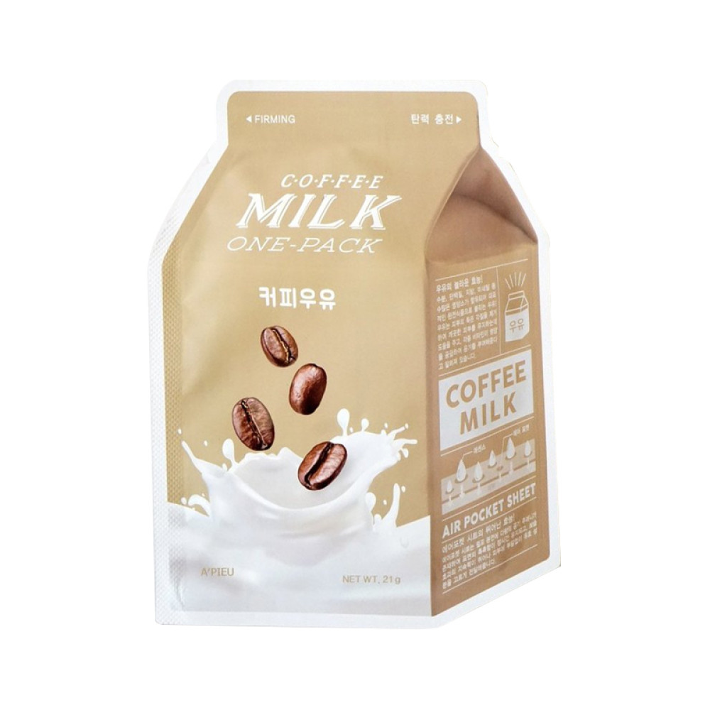 Маска для лица тканевая Apieu Coffee Milk One-Pack с экстрактом кофе и молочными протеинами. 21 г