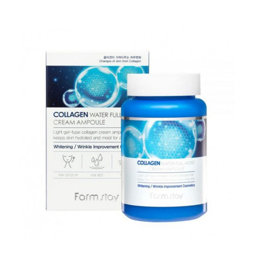 Крем ампульний для обличчя Farmstay Collagen Water Full Moist Cream Ampoule з колагеном. 250 мл