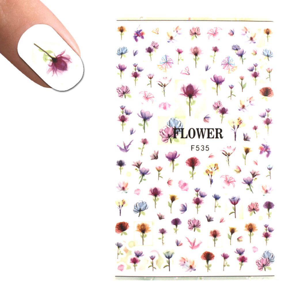 Наклейка для нігтів LBS F 535 Квіти