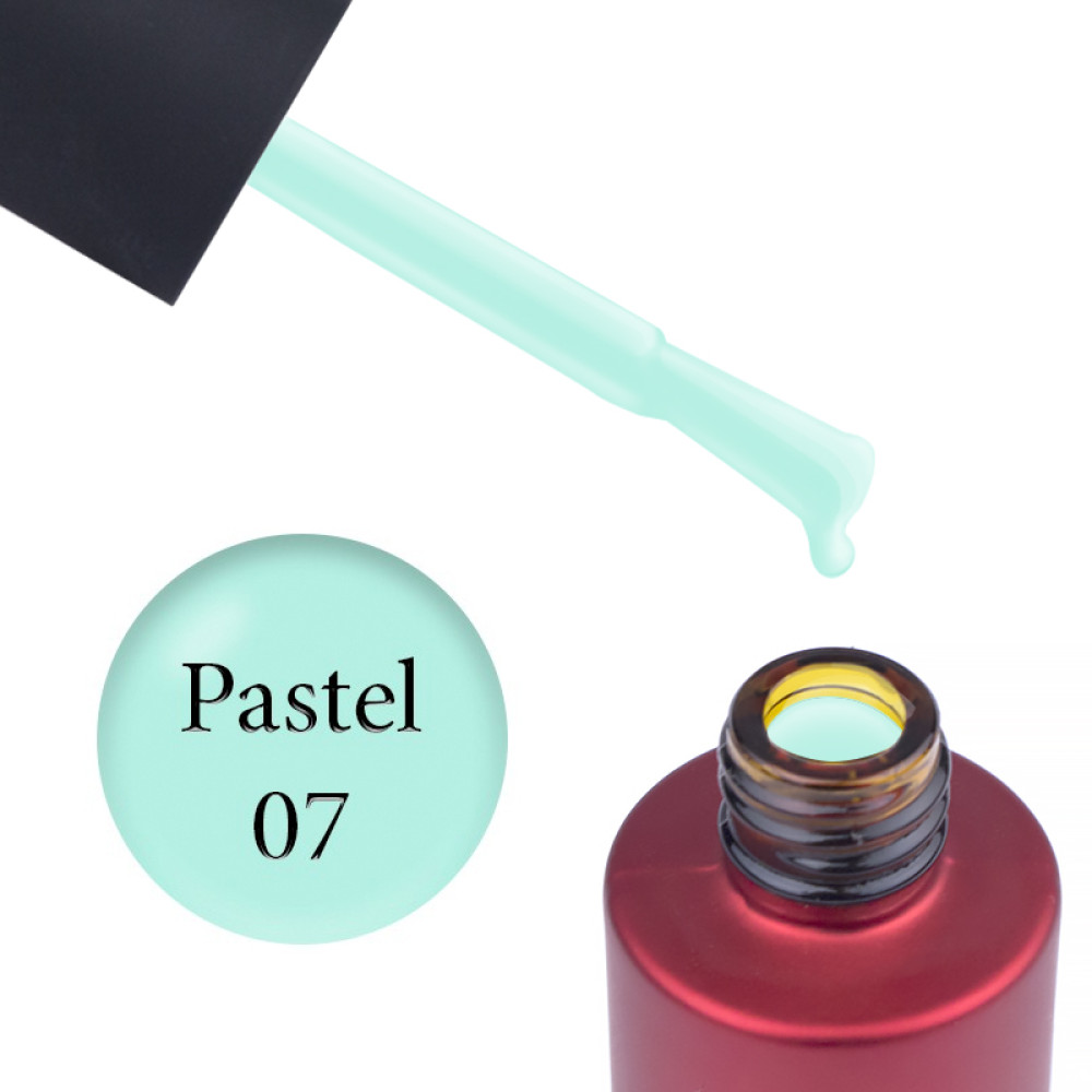 База цветная Kodi Professional Color Rubber Base Gel Pastel 07, пастельный бирюзовый, 7 мл