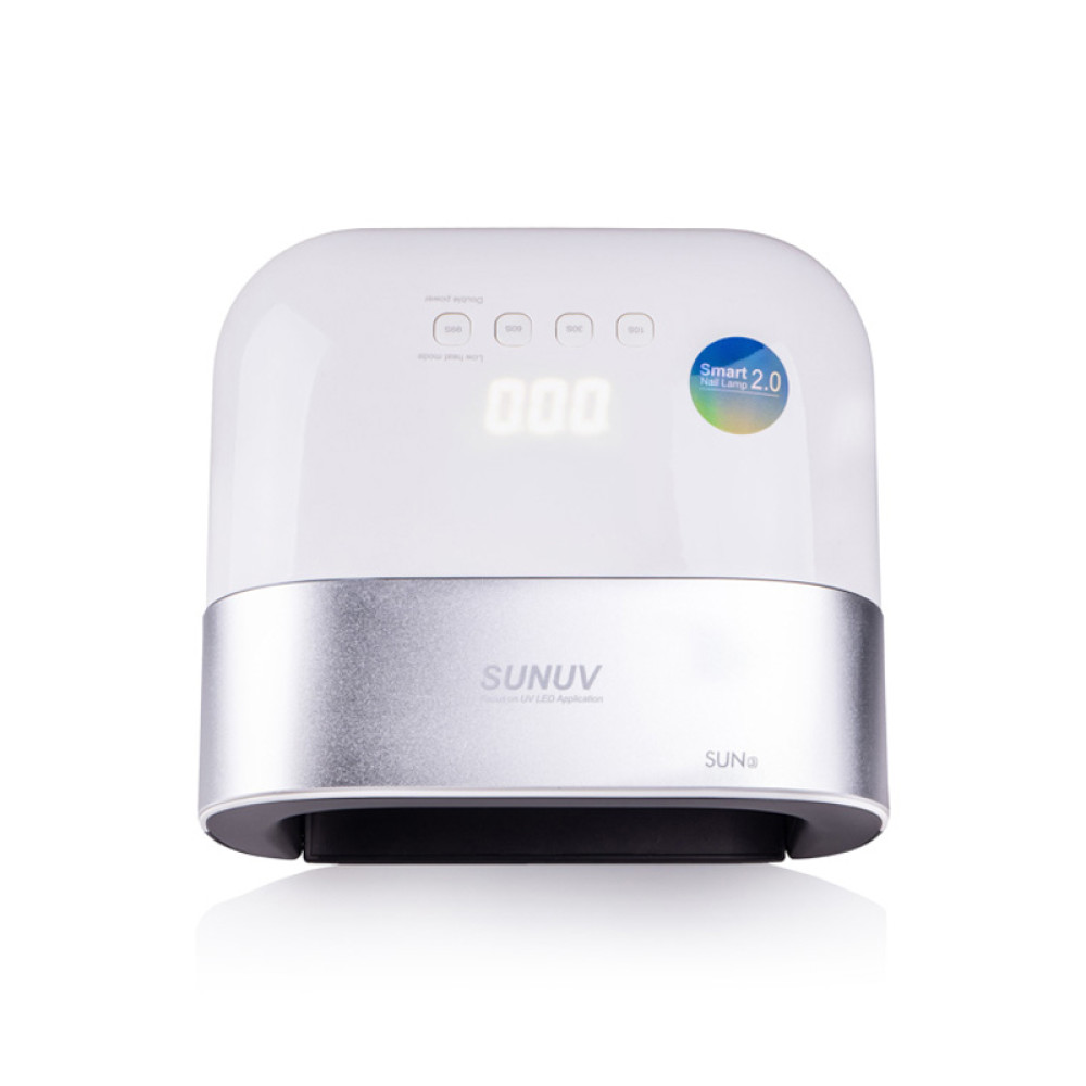 УФ LED лампа світлодіодна SUNUV Sun 3 White 48 Вт. таймер 10. 30. 60 і 99 сек. колір білий з срібною вставкою