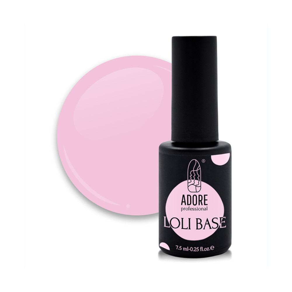 База кольорова Adore Professional Loli Base 01 Loli-Rose. колір ніжно-рожевий. 7.5 мл