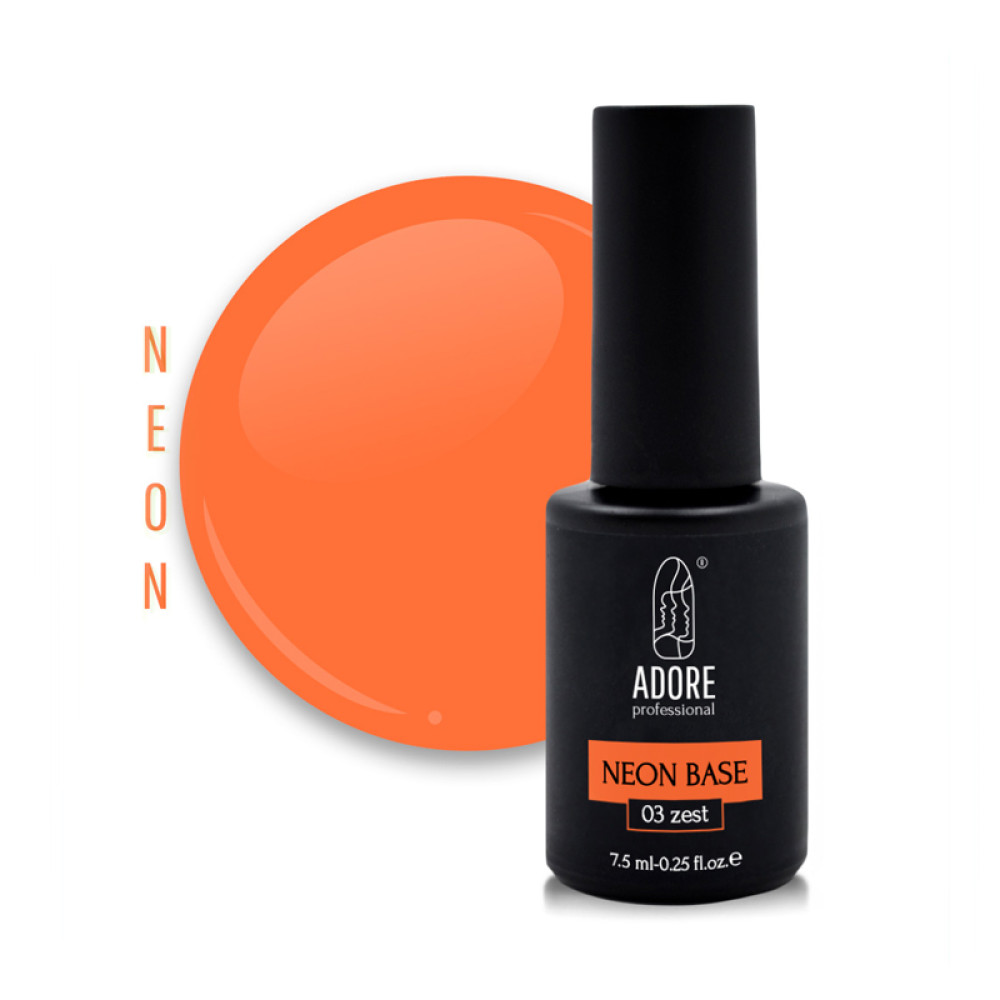 База неоновая Adore Professional Neon Base 03 Zest. цвет оранжево-неоновый. 7.5 мл
