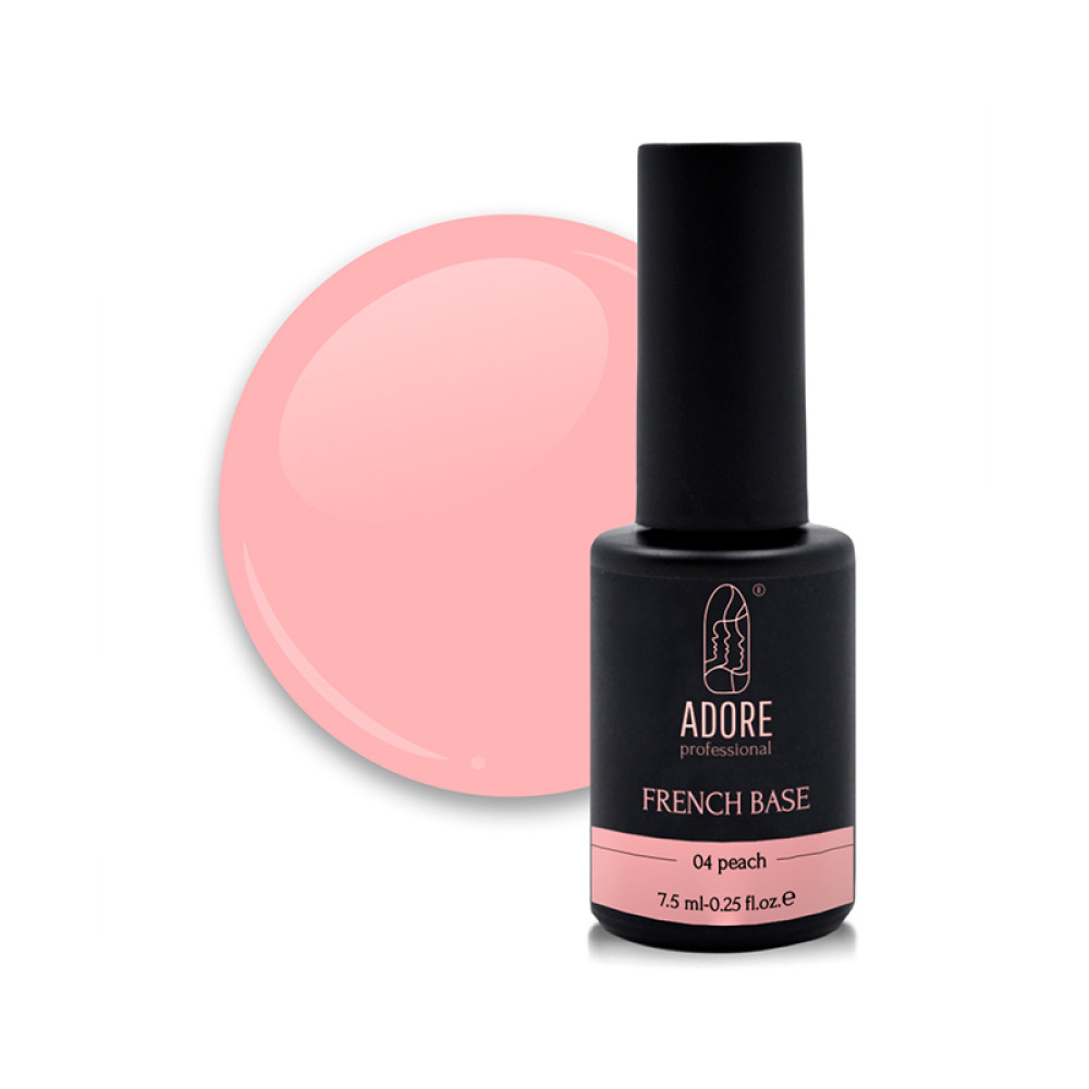 База камуфлирующая Adore Professional Rubber Cover French Base 04 Peach. цвет персиковый. 7.5 мл
