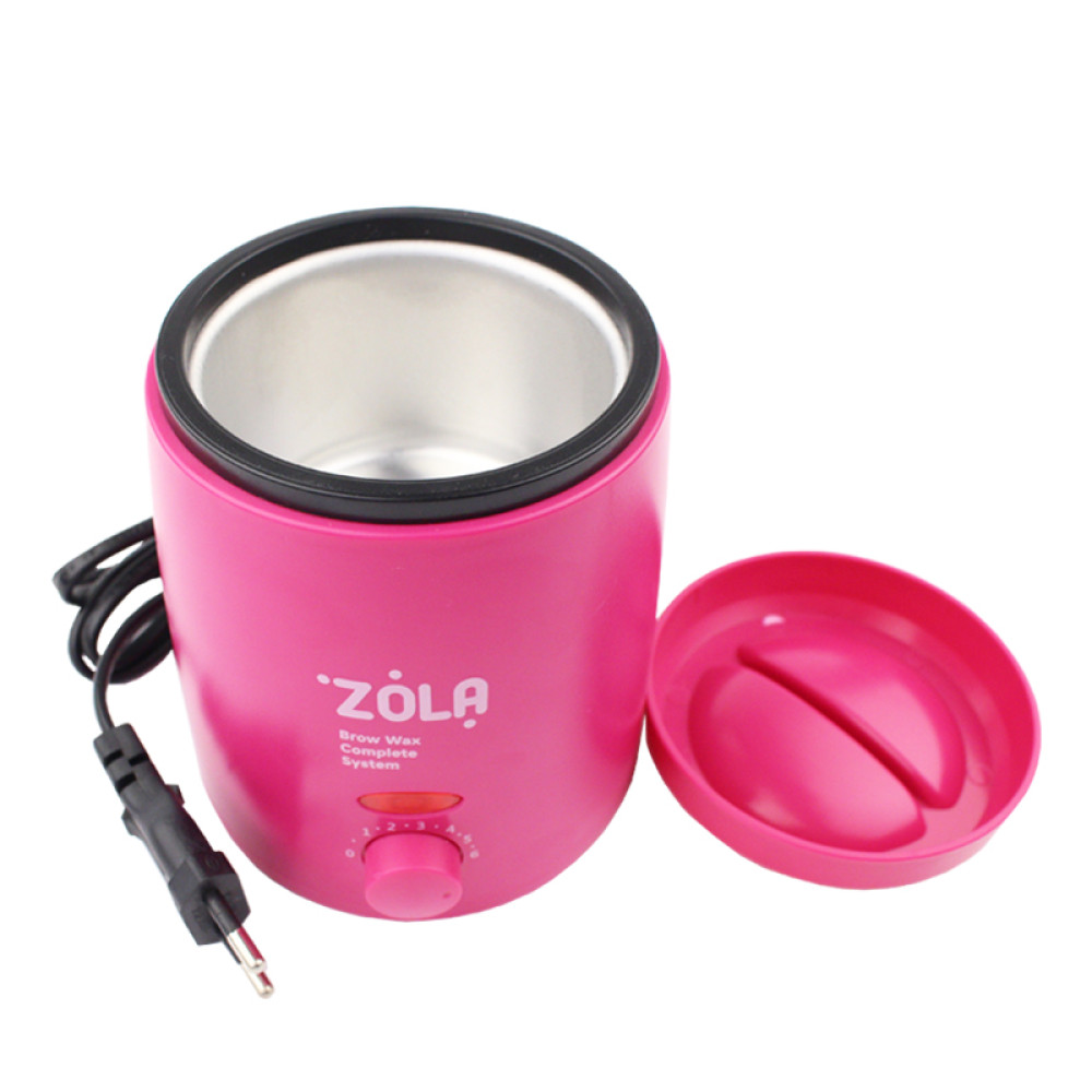 Воскоплав баночный ZOLA Brow Wax Complete System. чаша 200 мл. цвет розовый