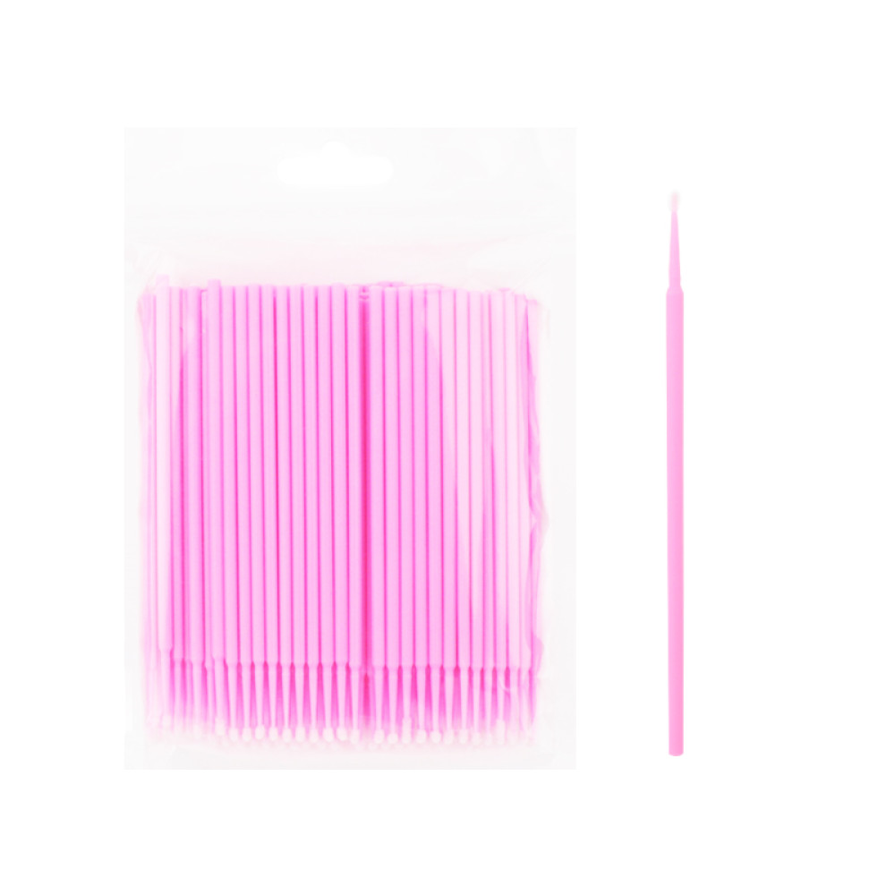 Микробраши размер M (2 мм) в пакете 100 шт., ярко-розовые