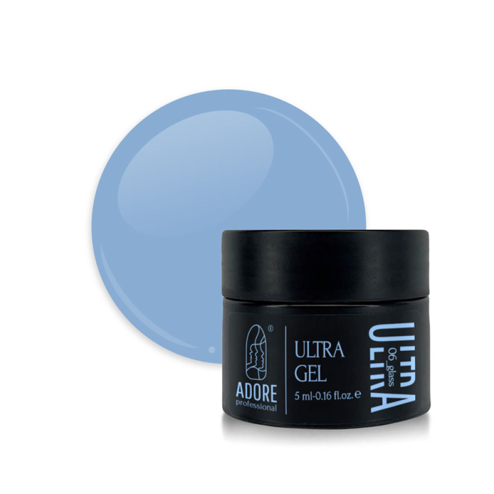 Гель цветной моделирующий Adore Professional Ultra Gel 06 Ultaglass. серо-голубой. 5 г