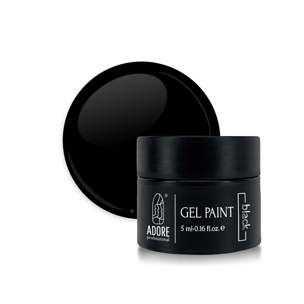 Гель-фарба Adore Professional Gel Paint 02 Black. колір чорний. 5 мл