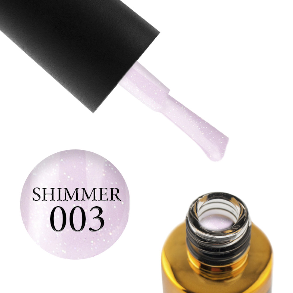 База камуфлююча каучукова для гель-лаку F.O.X Cover Base Shimmer 003. рожевий бузок з шимерами. 14 мл
