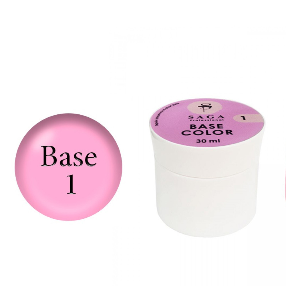 База цветная Saga Professional Color Base 001. нежно-розовый. 30 мл