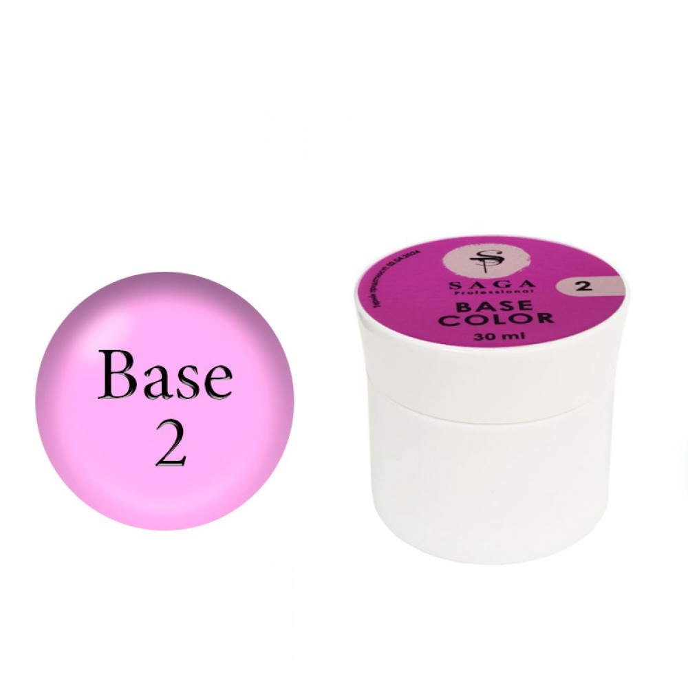 База кольорова Saga Professional Color Base 002. лілово-рожевий. 30 мл