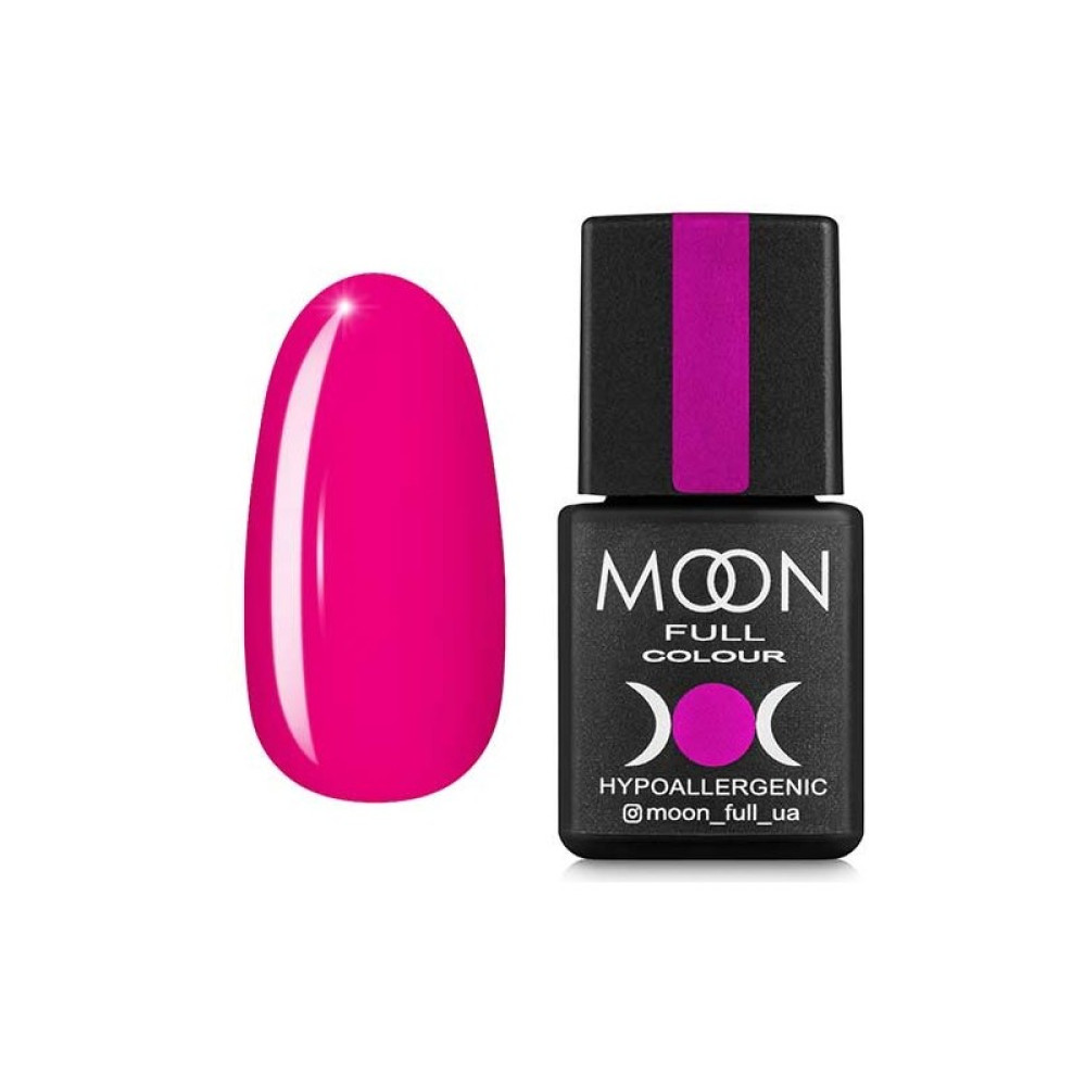 Гель-лак Moon Full Colour 122 яскраво-рожевий з малиновим відливом. 8 мл