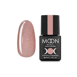 Гель-лак Moon Full Colour 307 полупрозрачный персиковый с разноцветными шиммером. 8 мл