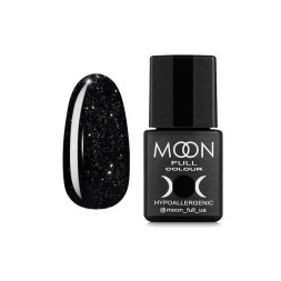 Гель-лак Moon Full Colour 319 черно-зеленый с серебристым шиммером. 8 мл