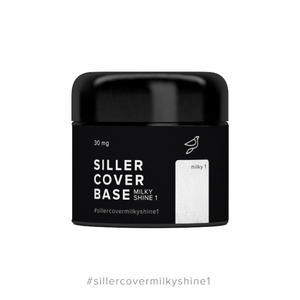 База камуфлююча каучукова Siller Professional Cover Base Milky Shine 001. молочний із сріблястим мерехтінням. 30 мл
