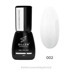 База камуфлююча каучукова Siller Professional Cover Base Milky Shine 002 молочний з синім мерехтінням 8 мл
