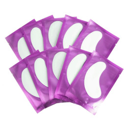Патчи под глаза на гидрогеле Eye Gel Patches для ламинирования и наращивания в фиолетовой упаковке, 10 пар