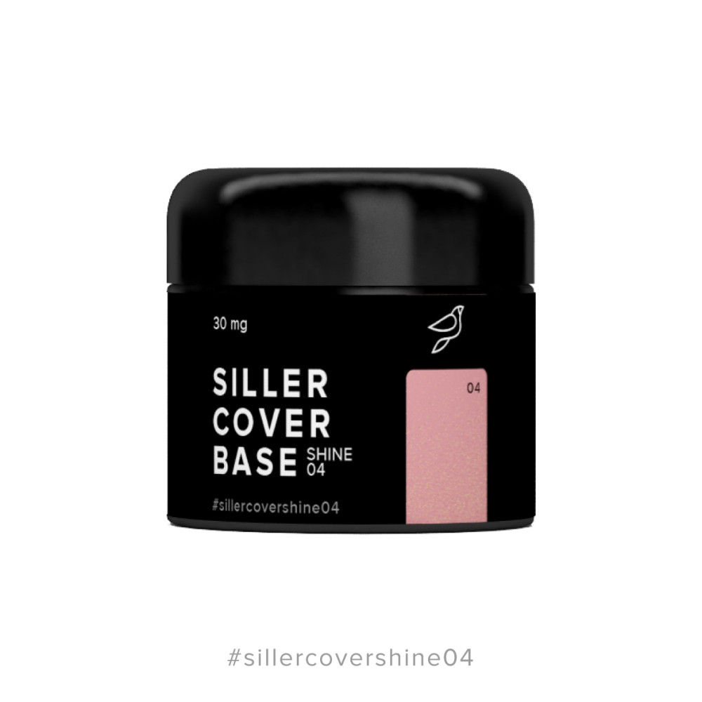 База камуфлююча каучукова Siller Professional Cover Base Shine 004. рожево-бежевий з мікроблиском. 30 мл