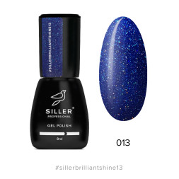 Гель-лак Siller Professional Brilliant Shine 013 синій з блискітками 8 мл