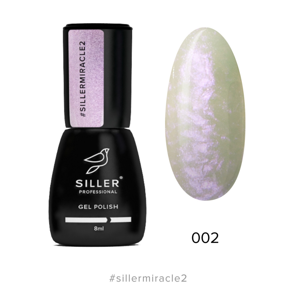Гель-лак Siller Professional Miracle 002 розовый с эффектом жемчужной втирки. 8 мл