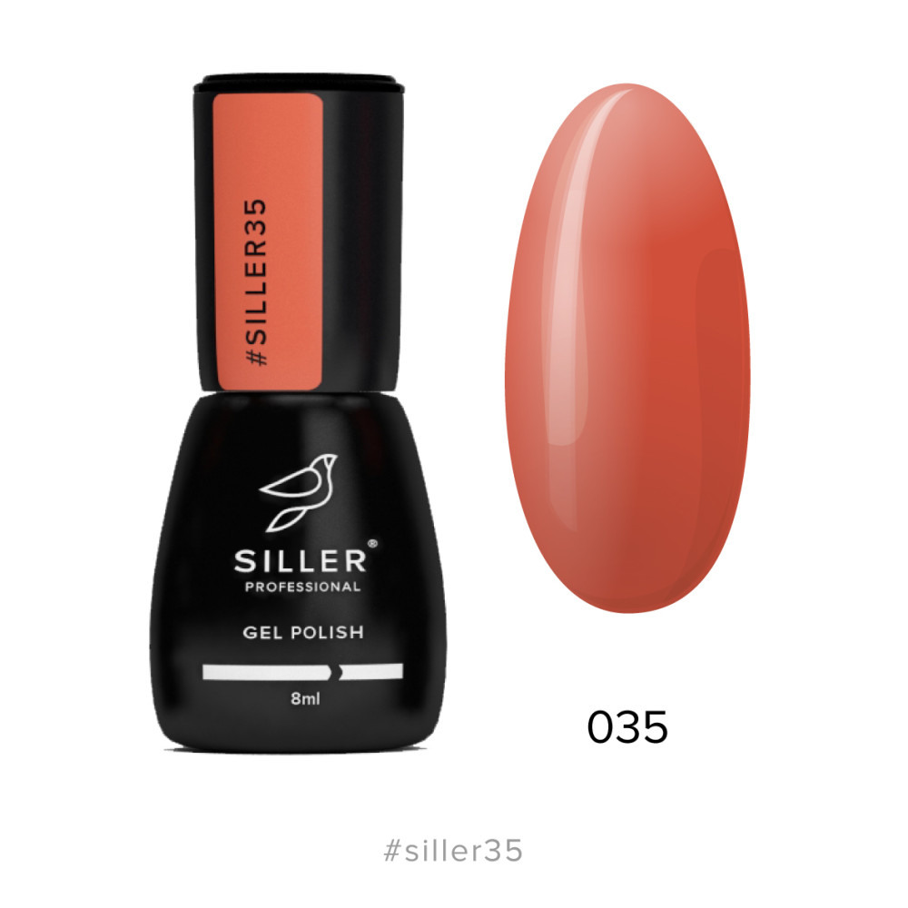 Гель-лак Siller Professional 035 оранжево-красный. 8 мл