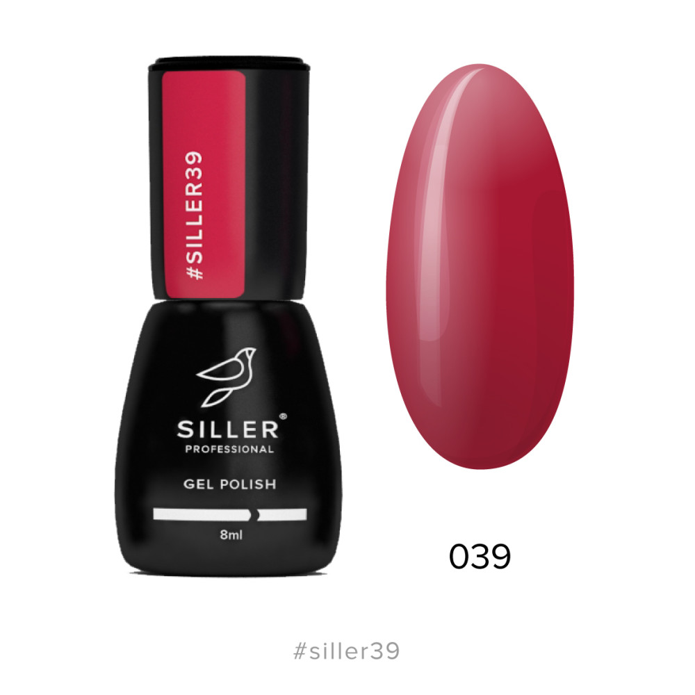 Гель-лак Siller Professional 039 червоно-вишневий. 8 мл