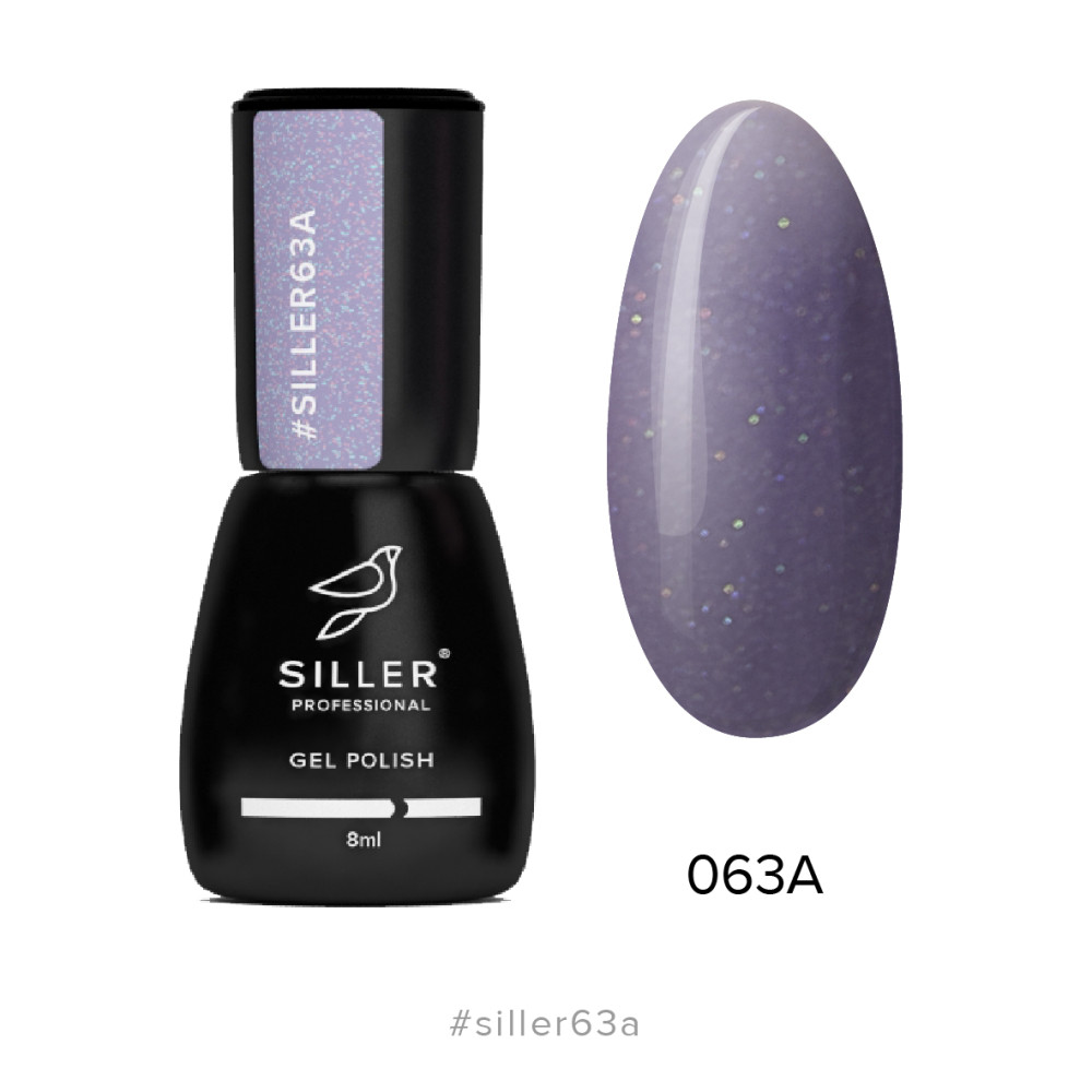 Гель-лак Siller Professional 063A фіолетовий з мікроблиском. 8 мл