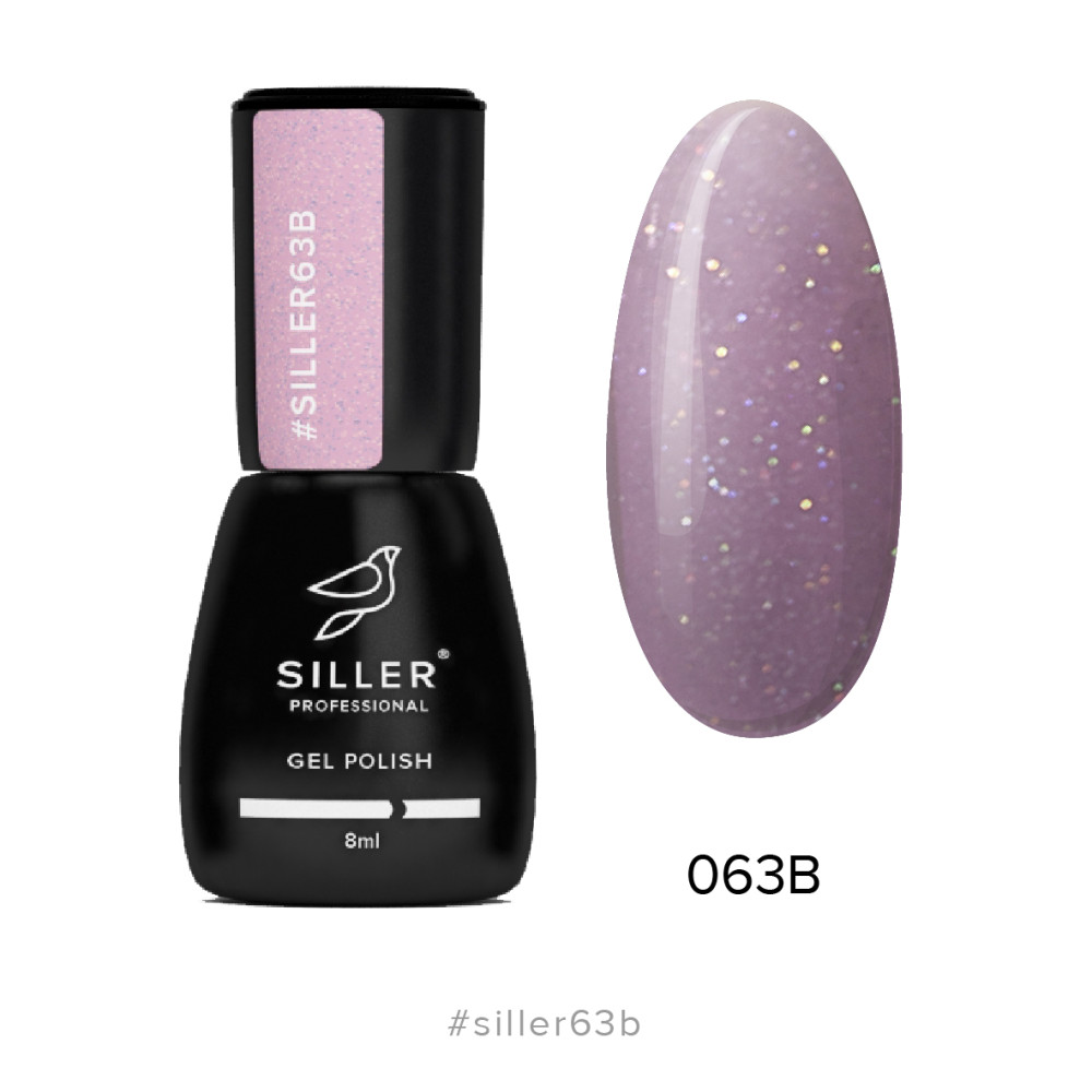 Гель-лак Siller Professional 063B рожевий з мікроблиском. 8 мл