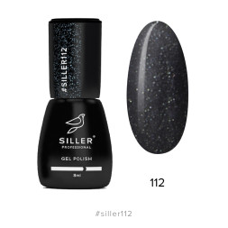 Гель-лак Siller Professional 112 темный серо-зеленый с блестками. 8 мл