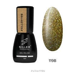 Гель-лак Siller Professional 119B золотой с блестками. 8 мл