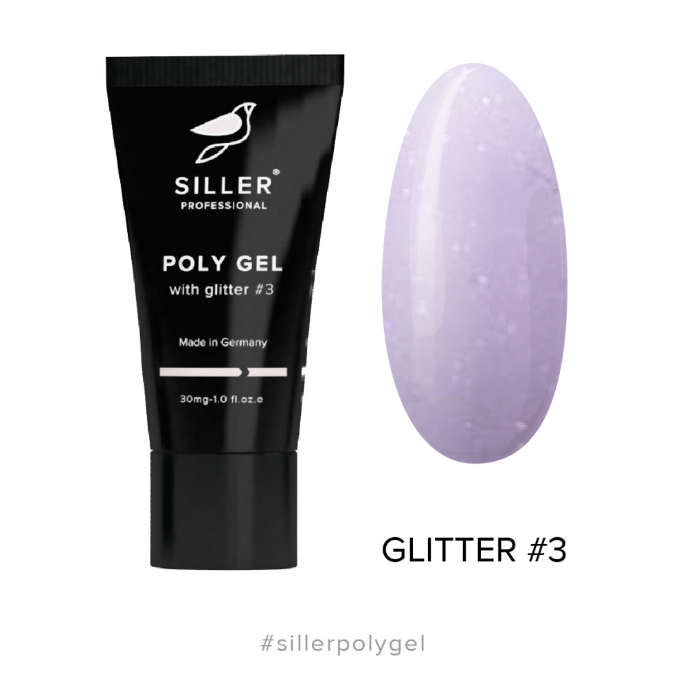 Полігель Siller Professional Poly Gel With Glitter 003 з гліттером. золотий пісок. 30 мл