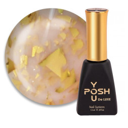 База камуфлирующая You POSH French Rubber Base Potal De Luxe 51. полупрозрачный телесный с золотыми хлопьями потали. 12 мл