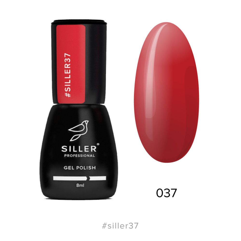 Гель-лак Siller Professional 037 теплий червоний. 8 мл