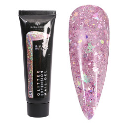 Полігель Global Fashion Glitter Extension Nail Gel 02.  з блискітками. 30 г