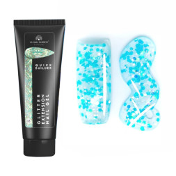 Полігель Global Fashion Glitter Extension Nail Gel 03.  з блискітками. 30 г