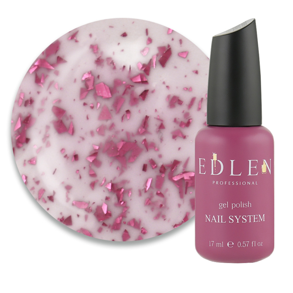 База цветная Edlen Professional Base Potal 62, светлый розовый с розовыми хлопьями потали, 9 мл