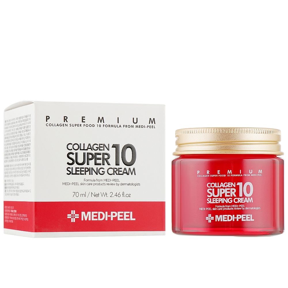 Нічний крем для обличчя Medi-Peel Collagen Super 10 Sleeping Cream. омолоджуючий з колагеном. 70 мл